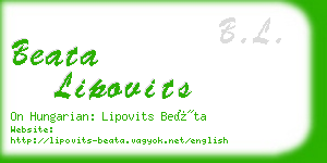 beata lipovits business card